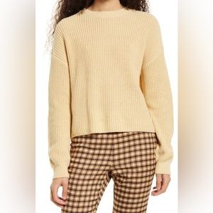 🆕 Long Crop Crewneck Sweater by BP - size XL - Tan - NWT